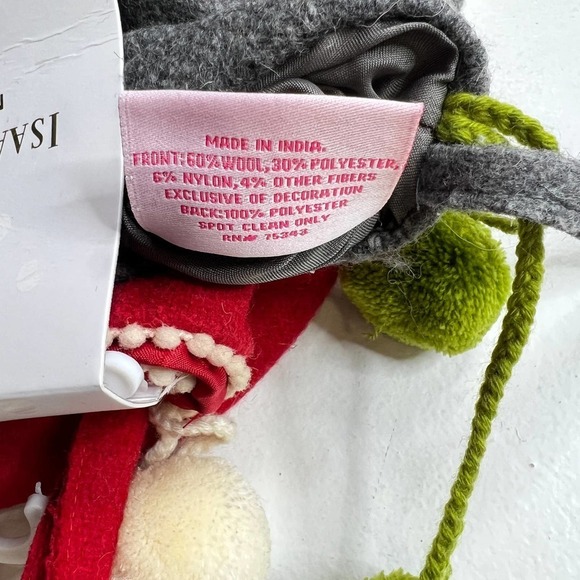 New Isaac Mizrahi Snowman & Polar Bear Christmas Stocking Set 2 Pack Wool Blend - Picture 6 of 6